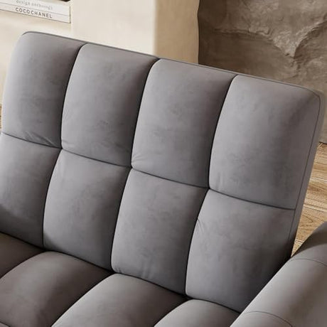 3 In 1 Velvet Convertible Single Sofa Bed,Pull Out Couch Bed With Reclining Backrest &Pillows,38.2" Modern Chaise Lounge Sleeper Sofa Futon Chair Bed,Couches for Small Spaces,Living Room (Dark Gray) Xinmviec
