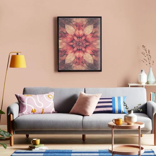 Kaleidoscope Floral pattern-107743 Diamond Painting Kits, DIY 5D Paint for Adults Kids, Full Drill Crystal Diamond Drawing Suitable for Home Wall Decoration Fhuyiks