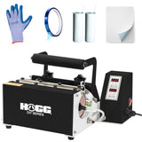 Hogg DIY Series Quick N' Easy Tumbler Heat Press Machine Bundle for Most Straight Sublimation Tumblers, Mugs, Bottles w/Bonus 20oz Sublimatable Skinny Tumbler, Sublimatable Paper, Gloves, & Heat Tape Hogg