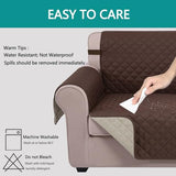 U-NICE HOME Futon Sofa Covers Reversible Sofa Slipcover Armless Furniture Protector Couch Cover Water Resistant (Futon, Coffee/Beige) U-NICE HOME
