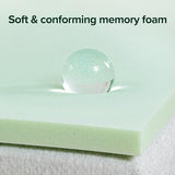 ZINUS 1.5 Inch Green Tea Memory Foam Mattress Topper, Dorm Bedding, Pressure-Relieving Layer, Ideal for Back Pain Relief, Compact WONDERBOX Packaging, CertiPUR-US Certified, Twin Zinus
