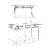 SIMPLIHOME Harper SOLID WOOD Mid Century Modern 60 inch Wide Home Office Desk, Writing Table, Study Table Furniture in Walnut Brown with 2 Drawers SIMPLIHOME