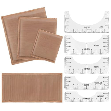 SHINFARE Heat Press Pillows and Pads Kit, 9-Pack with Multi-Size Pressing Pillow & Shirt Ruler, Essential Heat Press Accessories for DIY & Professional Use SHINFARE