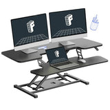 FLEXISPOT 40" Wide Standing Desk Converter Sit to Stand up Riser Height Adjustable Computer Workstation with Spacious 2-Tier Desktop, Black FLEXISPOT