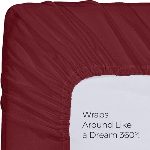 Utopia Bedding Queen Fitted Sheet - Bottom Sheet - Deep Pocket - Soft Microfiber - Shrinkage and Fade Resistant - Easy Care -1 Fitted Sheet Only (Red Burgundy) Utopia Bedding