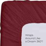 Utopia Bedding Queen Fitted Sheet - Bottom Sheet - Deep Pocket - Soft Microfiber - Shrinkage and Fade Resistant - Easy Care -1 Fitted Sheet Only (Red Burgundy) Utopia Bedding