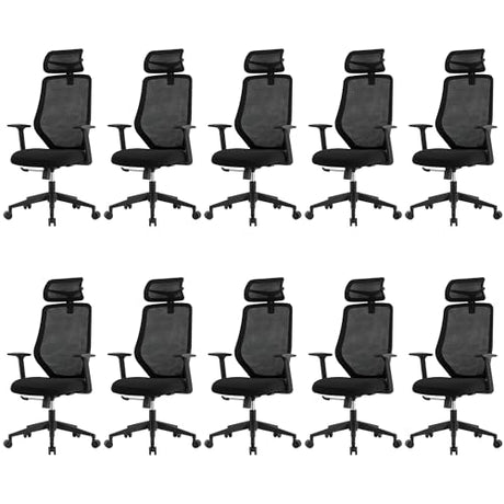 Okeysen Ergonomic Conference Room Chairs Set of 10, High Back Mesh Home Office Desk Chair with S-Shaped Back Support, Swivel Computer Task Chair with Adjustable 2D Headrest. Okeysen