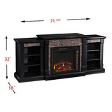 Gallatin Faux Stone Electric Fireplace w/ Bookcases Furniture HotSpot