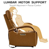 AEDI Genuine Leather Zero Gravity Power Recliner Chair with Triple-Motor System, Adjustable Headrest & Lumbar Support, USB & Type-C Charging,Camel