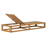 Christopher Knight Home Vauz Patio Chaise Lounge Chair Outdoor, Acacia Wood Poolside Sun Lounger with Slatted Design, Open Frame Pool Lounger with Adjustable Backrest, Natural (Frame Only)