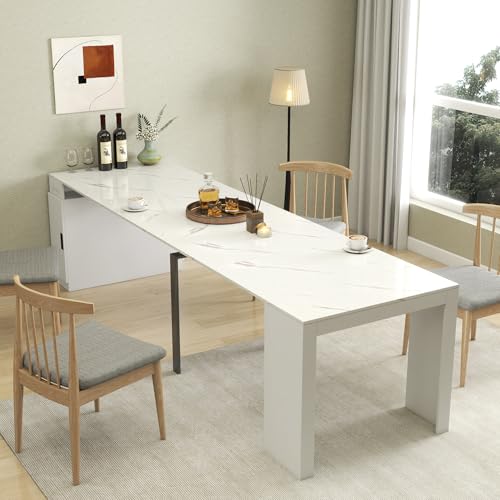 Royjhnl Transformer Table: Extendable Dining, Folding Console Table with Outlet, Space - Saving for 8-12, Perfect for Living Room & Kitchen Royjhnl