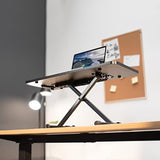 VIVO Black Small Single Top 28 inch Standing Desk Converter, Tabletop Sit to Stand Monitor Riser with Scissor Lift Height Adjustment, DESK-V011F VIVO