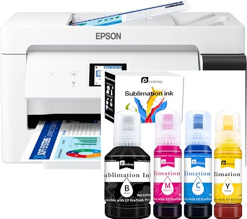 Cartridge-Free Super-Tank Printer with Sublimation Ink Bundle for Heat Transfers, Easy Fill, Built-in Scanner & Copier and Printing up to 13 x 19 Inches (Wide Format) Pinckney