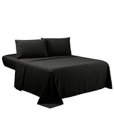 Sfoothome Queen Sheets Set - Black Hotel Luxury 4-Piece Bed Set, Extra Deep Pocket, 1800 Series Bedding Set, Wrinkle & Fade Resistant, Sheet & Pillow Case Set (Queen, Black) Sfoothome