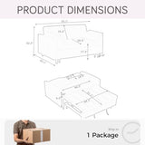 3 in 1 Convertible Sleeper Sofa Bed, 55'' Full Size Corduroy Pull Out Futon Couch Recliner with Reclining Backrest & 2 Pillows, Small Loveseat Lounge Couches for Small Spaces (Beige) MWrouqfur