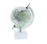 Deco 79 Marble Globe with Marble Base, 6" x 5" x 9", White Deco 79