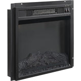HomeStock Art Deco Dreams 58-inch Corner TV Stand with Electric Fireplace, Black - 20" D x 58" W x 22" H, Freestanding, Brass Effect Finish HomeStock
