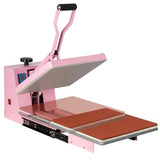 15x15 Heat Press Machine with Slide-Out Platen, T-Shirt Heat Transfer Press for DTF & HTV Vinyl, 110V 1400W Digital Temp/Timer, Dual Support Arms, 0–400°F, Pink WUMSTOT