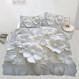 YFIOYI Flowers Comforter Set, Minimalist Bedding Set, Gentle Decorative 3 Piece Bedding Set with 2 Pillow Shams, with Zipper（Long Single） YFIOYI