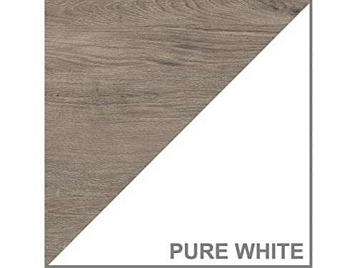 Bush Furniture Fairview L Shaped Desk with Hutch, Drawers and Storage Cabinet Corner Computer Table for Home Office with Pewter Accents, 60W, Shiplap Gray/Pure White Bush Business Furniture