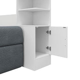 KLMM Queen Size Wall Murphy Bed with Sofa and Storage,Space-Saving Wall Bed for Home Office & Guest Room (White-W, Queen) KLMM