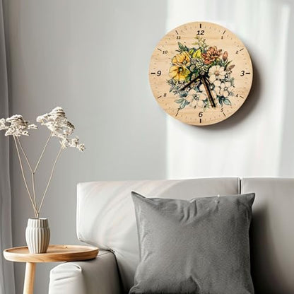 US Stock 20pcs Wood Wall Clock 7.9 inch Sublimation Blank Wooden Round Wall Clocks for Living Room Decor Heat Transfer Press Printing DIY