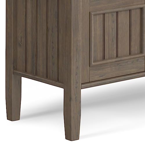 SIMPLIHOME Lev SOLID WOOD 48 Inch Wide Contemporary Console Table in Smoky Brown, for The Living Room, Entryway and Bedroom - WoodArtSupply