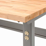Global Industrial Adjustable Height Workbench C-Channel Leg, 96" W x 36" D, 1-3/4" Birch Top with Square Edge, 2000 Lbs. Capacity, Gray Frame, Industrial Workbench Global Industrial