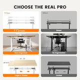 ErGear Dual Motor Standing Desk Frame, Electric Adjustable Legs Compatible Desktop Size 44″-90″, 264 lbs Weight Capacity, 4 Memory Height Settings Stand up Desks Base, White Frame Only ErGear