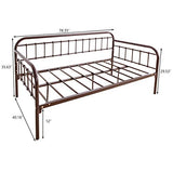 HOMERECOMMEND Metal Daybed Frame Twin Metal Slats Platform Base Box Spring Replacement Bed Sofa for Living Room Guest Room (Twin, Dark Copper) HOMERECOMMEND