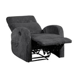 Lexicon Manual Recliner Chair, Textured Microfiber Reclining Chair, Wall Hugger, Track Arms, Magazine Pockets, Manual Recliner for Living Room/Office/Apartment, Easy Assembly, Dark Gray