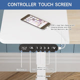 bilbil Height Adjustable Electric Standing Desk, 55 x 24 Inches Sit Stand up for Work Office Home, Ergonomic Rising Computer Table with Memory Preset with Splice Desktop (Oak, White) bilbil