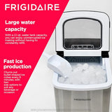 Frigidaire Compact Countertop Ice Maker, Makes 26 Lbs. of Bullet Shaped Ice Cubes Per Day, Silver Stainless Frigidaire