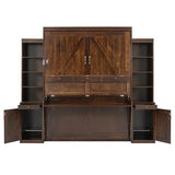 XD Designs Farmhouse Wall Murphy Bed Queen Size with Desk & Drawers, Can be Folded Solid Wood Murphy Cabinet Bedframe with Cabinets & Bookshelf, Space-Saving Design (Espresso-K18) XD Designs
