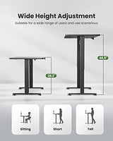 Marsail Standing Desk, Adjustable Heights,Stand Up Desk, 48x24 Inches Desktop Sit Stand Home Office Gaming Computer Desk with 4 Memory Presets, LED Light, Headphone Hook, Cable Organizer, Black Top Marsail