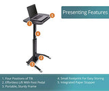 Stand Up Desk Store Pneumatic Adjustable Height Tilting Laptop Lectern Speakers Podium (Black, 25.5" Wide) S Stand Up Desk Store