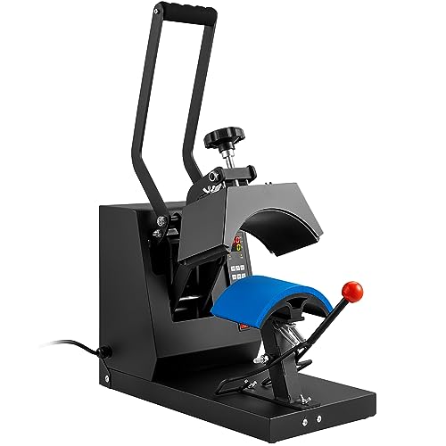 VEVOR 4 in 1 Hat Press, Hat Heat Press Machine for Caps with 4pcs Interchangeable Platens(6"x3"/6.7"x2.7"/6.7"x3.8"/8.1"x3.5") - No Crease, LCD Digital Temperature & Timer Control - WoodArtSupply