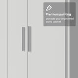 Madesa Wardrobe Armoire Closet Pantry Storage Cabinet with 4 Doors and 10 Utility Shelves 47" L Wooden Organization Unit for Bedroom, Office, Laundry Room, Kitchen, and Garage (White) Madesa