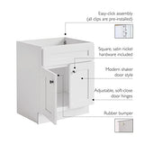 Design House Brookings 30 Inch Bathroom Vanity, Ready to Assemble, Solid Wood, Sherwin Williams® White, 586941 Design House