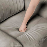 Lexicon Manual Double Reclining Loveseat, Polished Microfiber Manual Wall Hugger Loveseat Recliner for Living Room, Center Storage Console/Cup Holders, Easy Assembly, Dove Lexicon