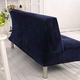 Thick Plush Futon Cover Stretch Armless Sofa Bed Slipcover Soft Couch Sofa Cover Futon Slipcover (Dark Blue) Generic