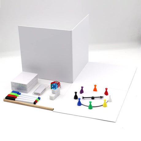NRUAS Make Your Own Board Game Kit Contains Board Game Box,Blank Game Board and Accessories,DIY Blank Game Boards to Create Your Game NRUAS
