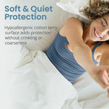 SafeRest Waterproof Twin Size Mattress Protector - Fitted with Stretchable Pockets - Machine Washable Cotton Blend Mattress Cover for Bed SafeRest