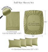 Southshore Fine Living, Inc. 6-Piece Full Size Bed Sheets Set, 21-Inch Extra Deep Pocket Fitted Sheet Full, Flat Sheet, Microfiber Bedding, Sage Green Pillow Cases Standard Size, Sage Green Sheets Southshore Fine Living, Inc.