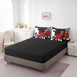 Red Black White 7 Piece Bedding Set Abstract Morden Comforter Set Full Size Buffalo Check Bed Set Includes Comforter, Sheet Set, Pillowcases & Pillow Covers Bedroom Decor Soft Microfiber Geometric Feelyou