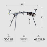 Master Mechanic Lightweight Adjustable Folding Miter Saw Stand with 300 Pound Maximum Load Capacity and Wheels for Easy Transport, Black INTRADIN (SHANGHAI) IMPORT & EXPORT