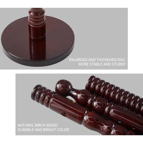 LOZABEE Wood Coat Rack Stand, Vintage Wooden Coat Rack Freestanding with Sturdy Round Base,Classic Coat Racks with 14 Hooks, Natural Birch Wood Standing Coat for Entryway (Vintage Round chassis) LOZABEE