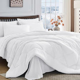 HEVUMYI White Queen Comforter Set - 7-Piece All Season Bed in a Bag Queen, Ultra Soft Bedding Set with Comforter, Flat Sheet, Fitted Sheet, Pillowcases, Pillow Shams HEVUMYI