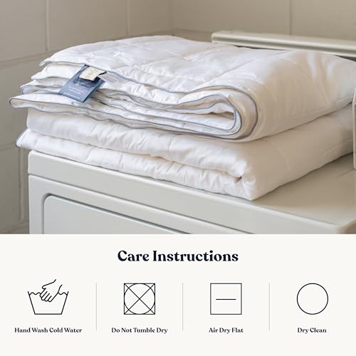 Delara Organic Merino Wool Duvet Insert - GOTS, Oeko-TEX & Woolmark Certified, 400TC Organic Cotton Shell, 200 GSM All-Season Warmth, Baffle Box Construction, Machine Washable - King Delara