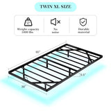 Awesofurni Floating Bed Frame Twin XL Size, Twin XL Bed Frame with Smart LED Lights, Heavy Duty Modern Metal Platform Bed No Box Spring Needed - Easy Assembly and Noise Free Awesofurni